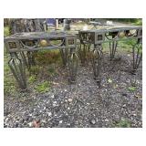 3 piece iron end table & coffee table