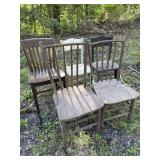 5 wooden chairs, 2 pairs.