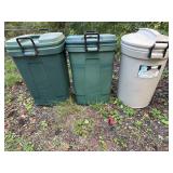 3-32 gallon trash cans