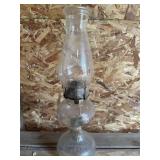 Antique 17in clear glass oil lamp