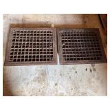 2-12x14in antique metal floor grates