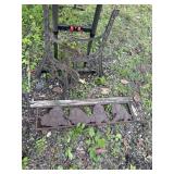 Cast iron Puppy Scene Bench - parts, 2 ends & back
