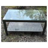 Metal & glass TV stand, 40 x 24 x 19.5in