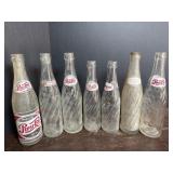 (6) Swirl Glass Pepsi-Cola & (1) Sparkling Pepsi-