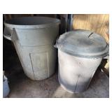(2) Trash Cans - (1) is 20 gallon & has lid