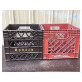 (2) Plastic Milk Crates, Borden and