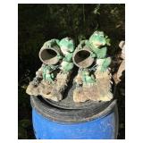 2 Resin Frog Water Downspouts