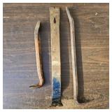 (3) Steel Pry Bars, 10in & 15in long
