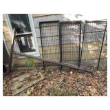 6 Metal Fence Pieces & 2 Steel Clothesline Poles