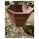 Wooden Flower Pot w/ Metal Stand