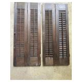 2 wooden window shutters
