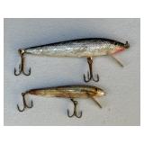 2 vtg fishing lures, smaller one marked Rebel
