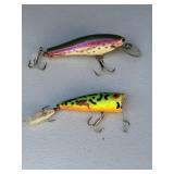2 vtg fishing lures, 3 & 2.5in