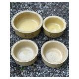 4 water or feed crocks, 2 are Dog bowls, 5 & 7in