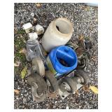 Several various sizes of caster wheels