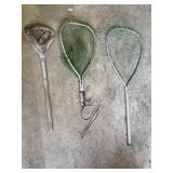 3 fishing nets, 24, 28 , & 37in lengths