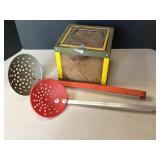 Bait Canteen & 2 ice fishing scoops