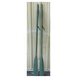 Pair of wooden oars, 71in. Peeling/cracked paint