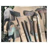 2 Axe Head, Shovel Head, & Axe Handle