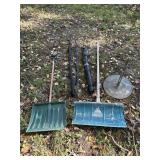 2 Snow Shovels, Stake, Weed Barrier, Patio