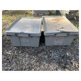 2 Buckhorn stacking tote containers, 1 vented & 1