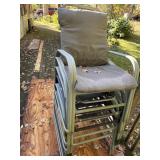 6 outdoor patio chairs & cushions