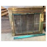 Brass & Glass 2 door fireplace front