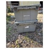 2 Monoflo stackable vented bottom storage totes