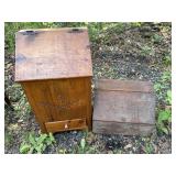 Wooden Bread Box & Wooden Trash Can
