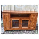 Wood entertainment center, 4 door (2 w/glass)
