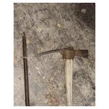 Pick axe & steel point pry bar