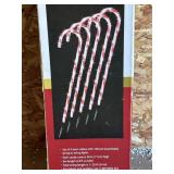 5 lighted candy cane lawn stakes, in box.  28in