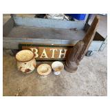 Bath sign, Yankee candle wax warmer & votive