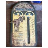 Vtg. Metal Country Weather Station, no mercury,