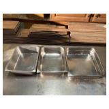 3 stainless steel food pans