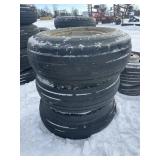 3-Goodyear 9.5L-14 Tires On 12 Lug Rims