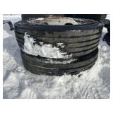 2- Roadlux 22/70R19.5 Tires On 10 Lug Rims