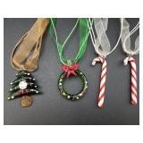 Lampwork Glass Christmas Necklaces w/