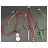 Lampwork Glass Christmas Necklaces w/