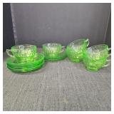 Federal Green Depression Uranium Glassware