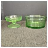 Vintage Uranium Green Depression Glassware