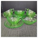 Federal Green Depression Uranium Glassware