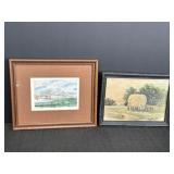 2 vtg framed pictures - Steamboat Delta Queen by