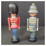 VIntage Wooden Stacking Toy Soliders