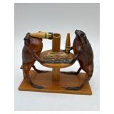 Vtg. Corona Taxidermy Frog Figurine