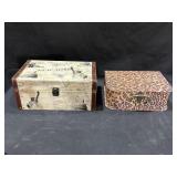 New York Themed Storage Trunk & Leopard Suitcase