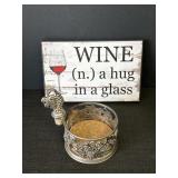 Silverplated Grape Vine Wine Bottle Holder