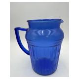 Cobalt Blue Depression Glass Pitcher