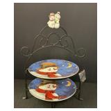 19" - 2 Tier Snowman Servicing Tray