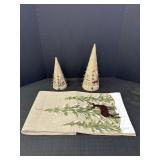 Burlap Christmas Decor- Table Runner & Trees
